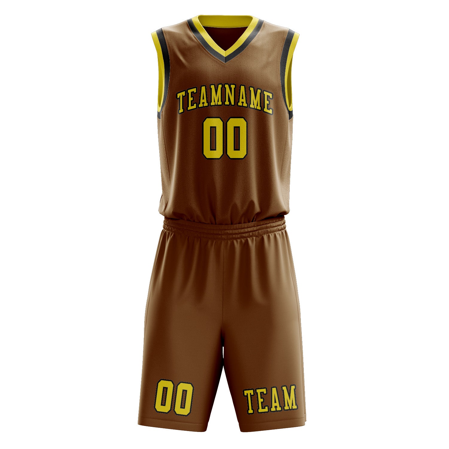 Benutzerdefiniertes Professionelles Khaki Blassgelb Basketballtrikot-Set