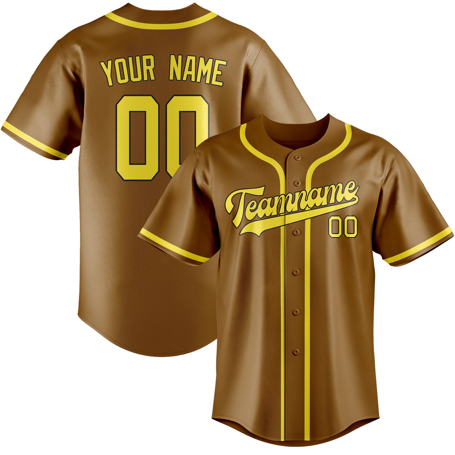 Benutzerdefiniertes Professionelles Khaki Blassgelb Baseballtrikot