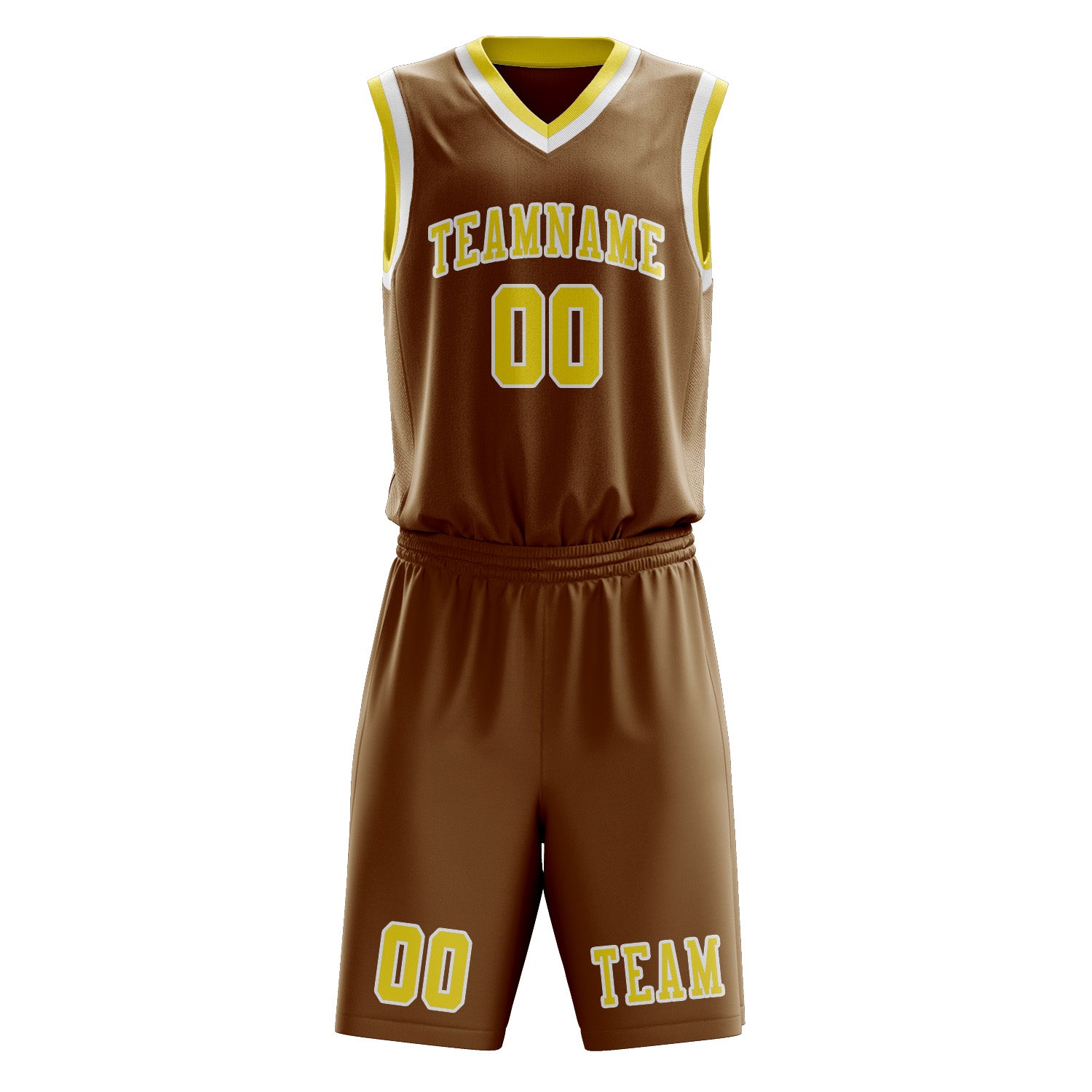 Benutzerdefiniertes Professionelles Khaki Blassgelb Basketballtrikot-Set