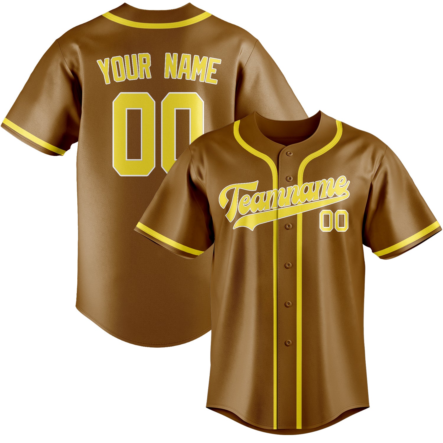 Benutzerdefiniertes Professionelles Khaki Blassgelb Baseballtrikot