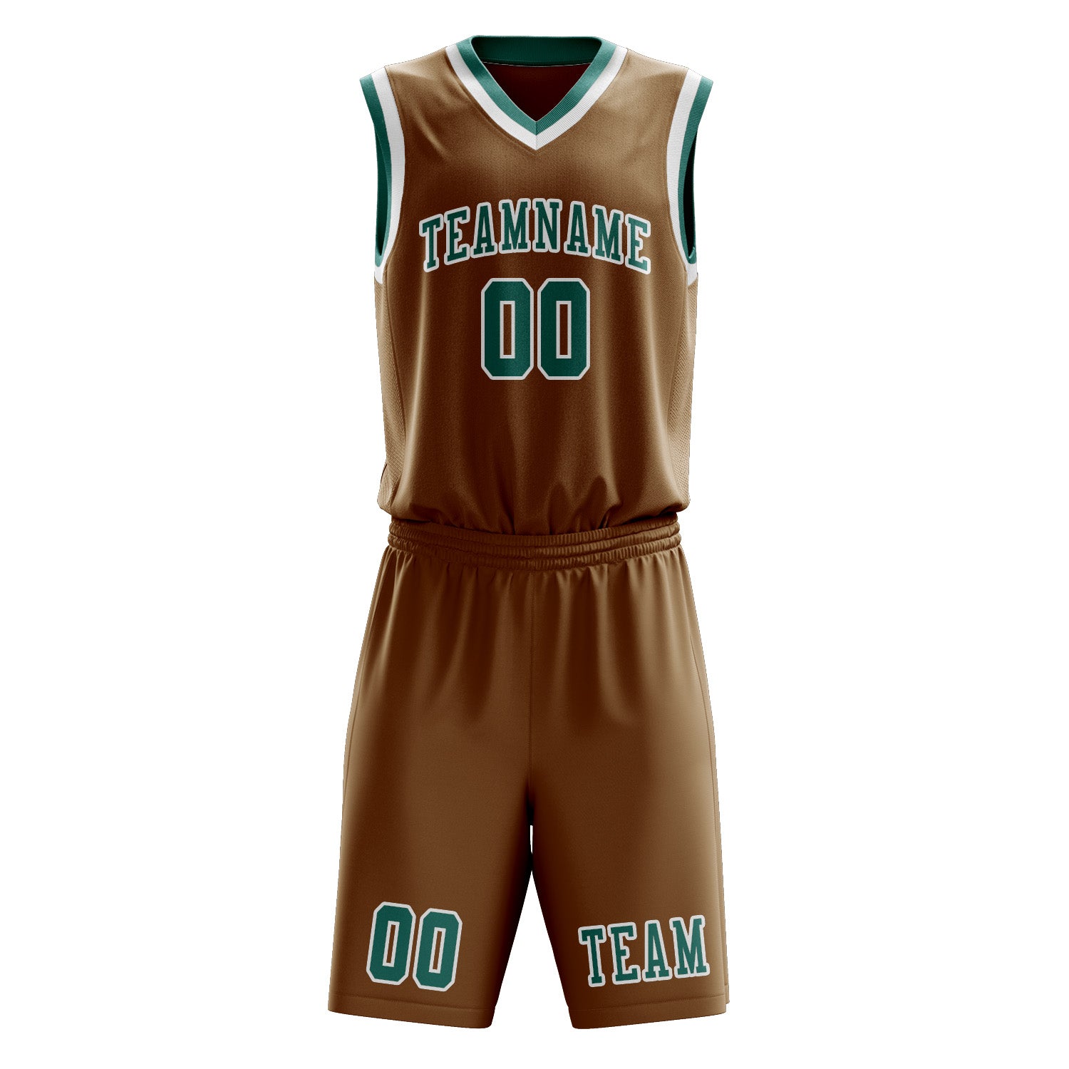 Benutzerdefiniertes Professionelles Khaki Blaugrün Basketballtrikot-Set