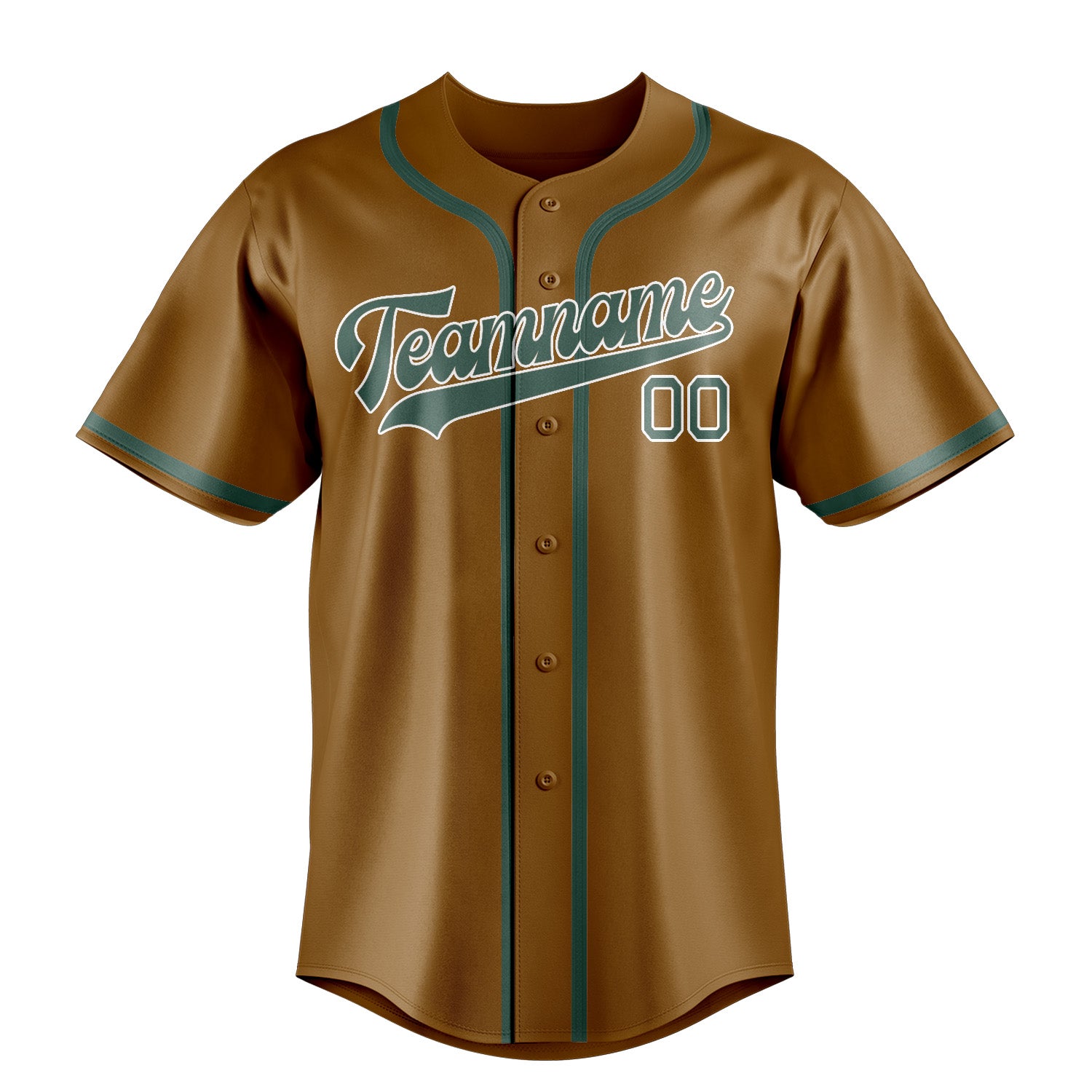 Benutzerdefiniertes Professionelles Khaki Blaugrün Baseballtrikot
