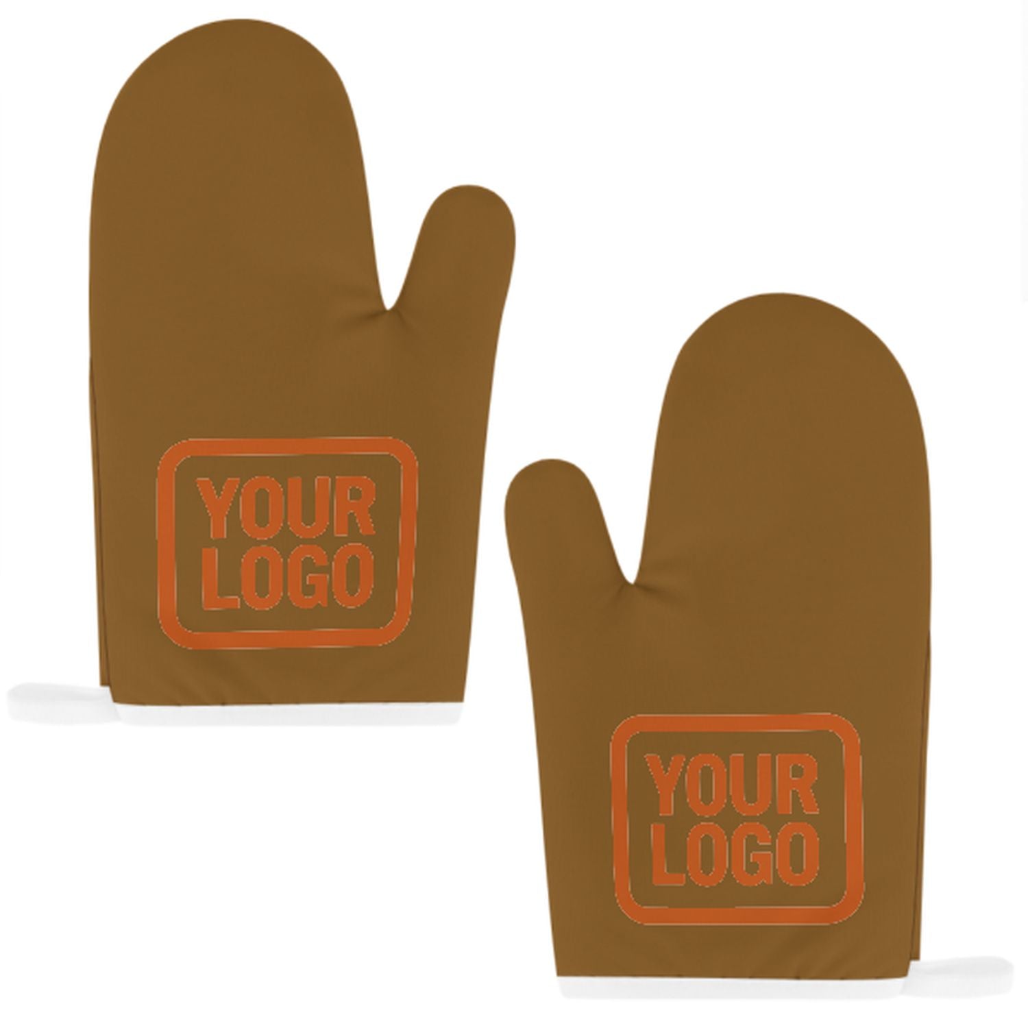 Maßgeschneidertes Khaki  Orange Topfhandschuh Set – 2-teilig