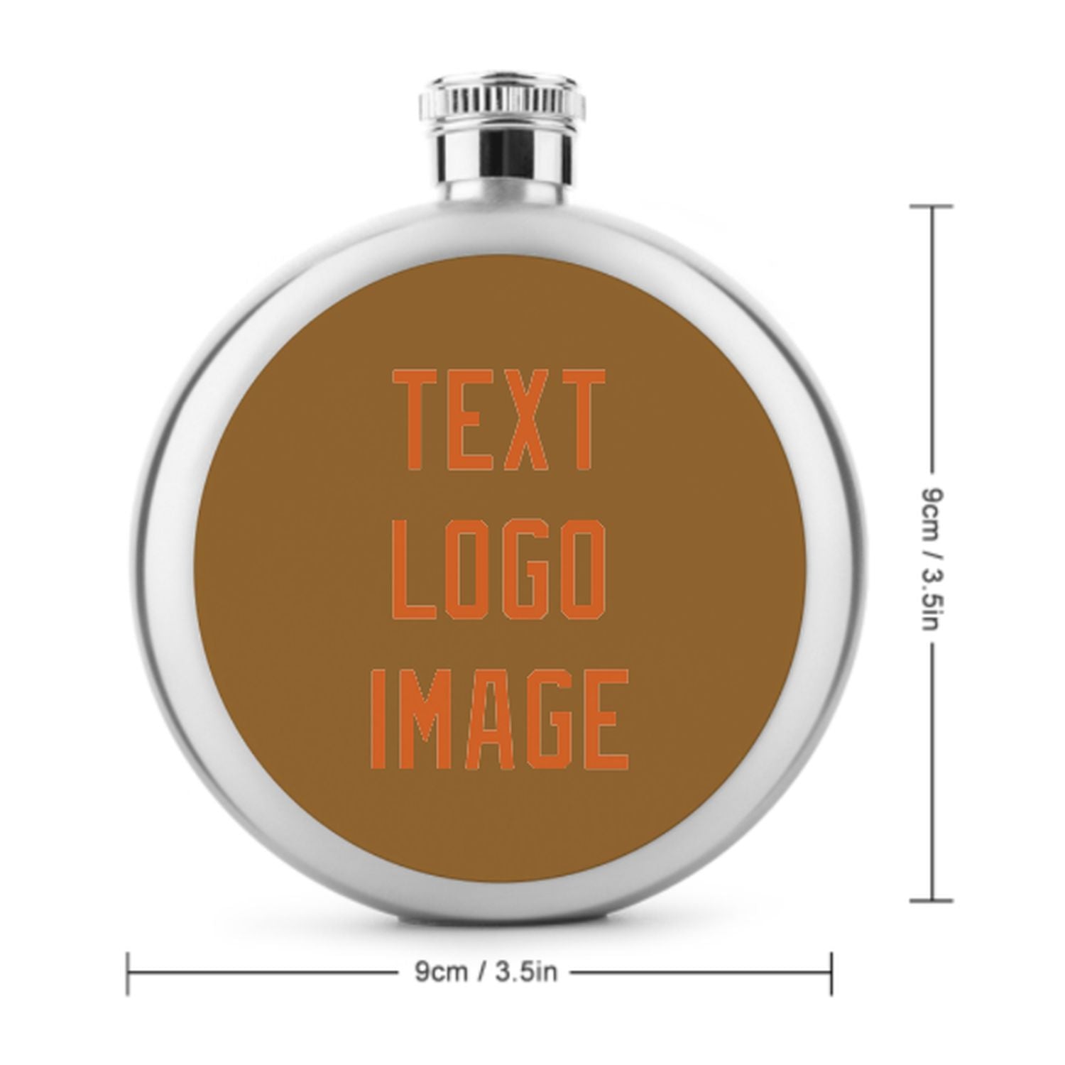 Maßgeschneidertes Khaki Orange Flachmann