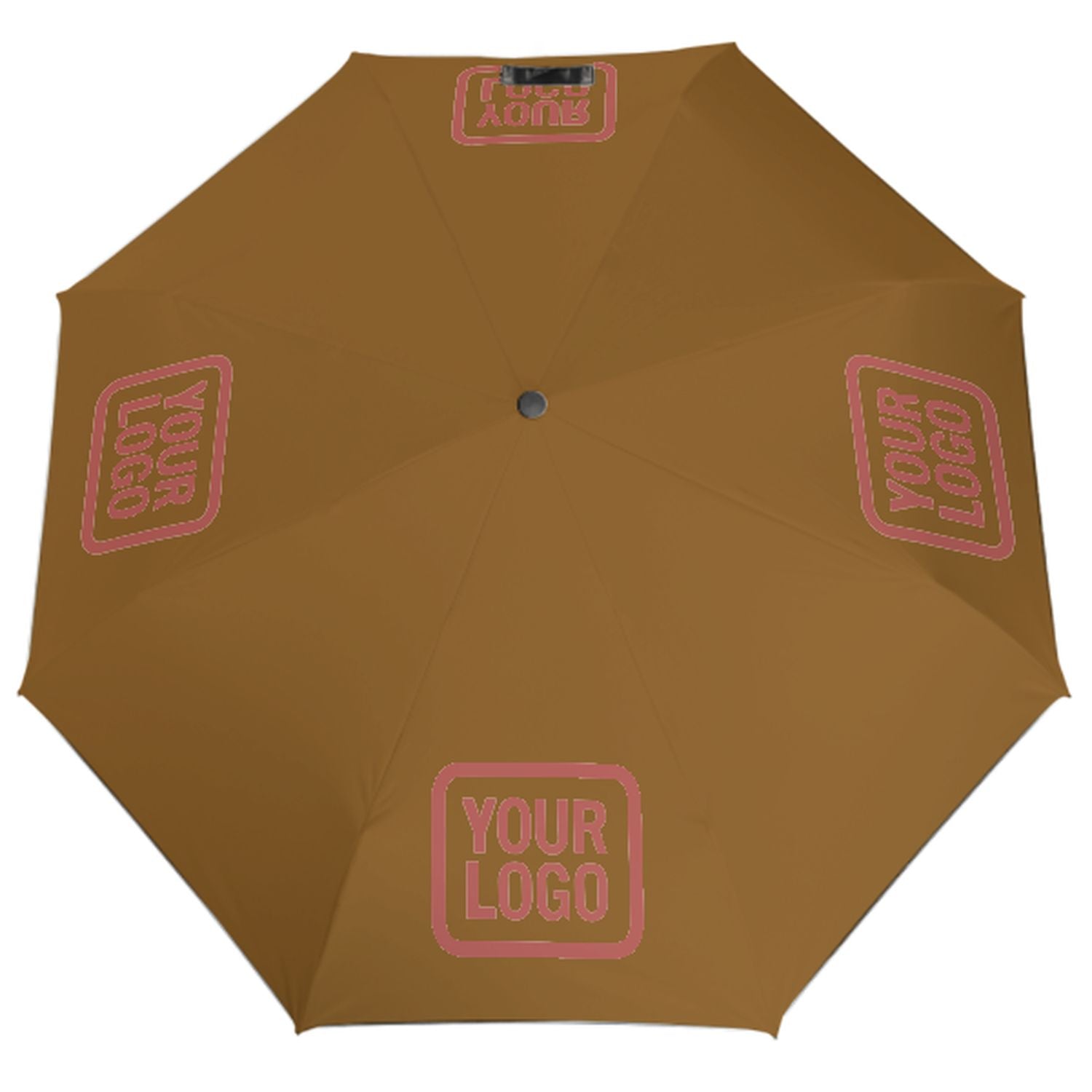 Maßgeschneidertes Khaki Kupferrose Automatik-Regenschirm