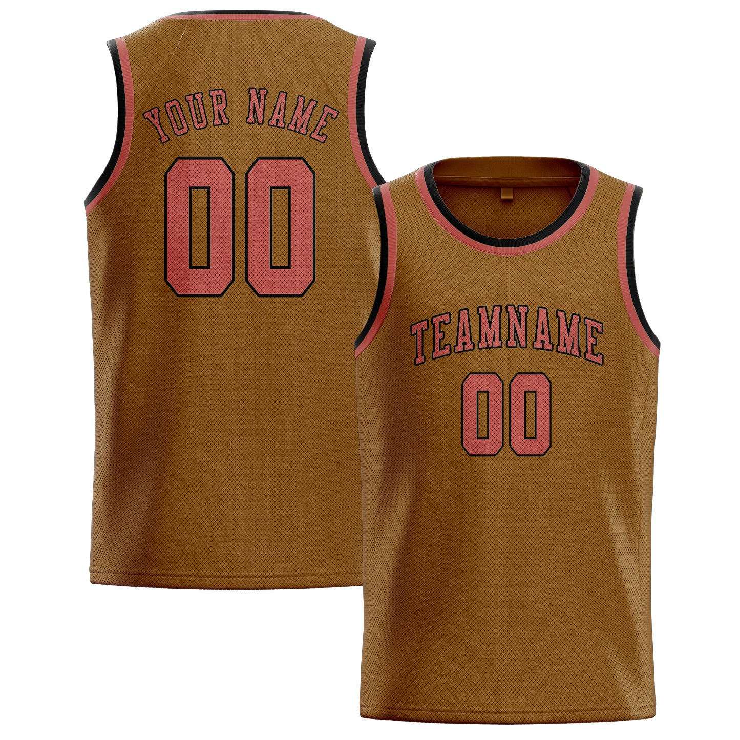 Benutzerdefiniertes Professionelles Khaki Kupferrose Basketballtrikot