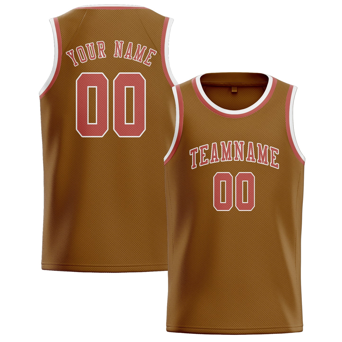 Benutzerdefiniertes Professionelles Khaki Kupferrose Basketballtrikot