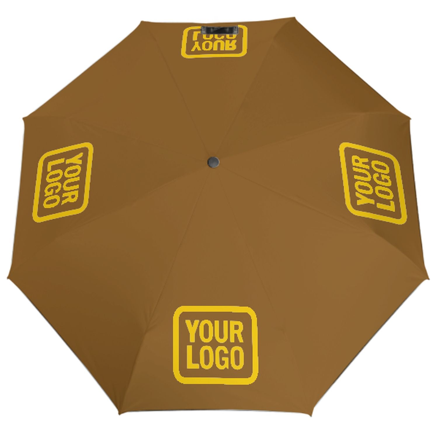 Maßgeschneidertes Khaki Gold Automatik-Regenschirm