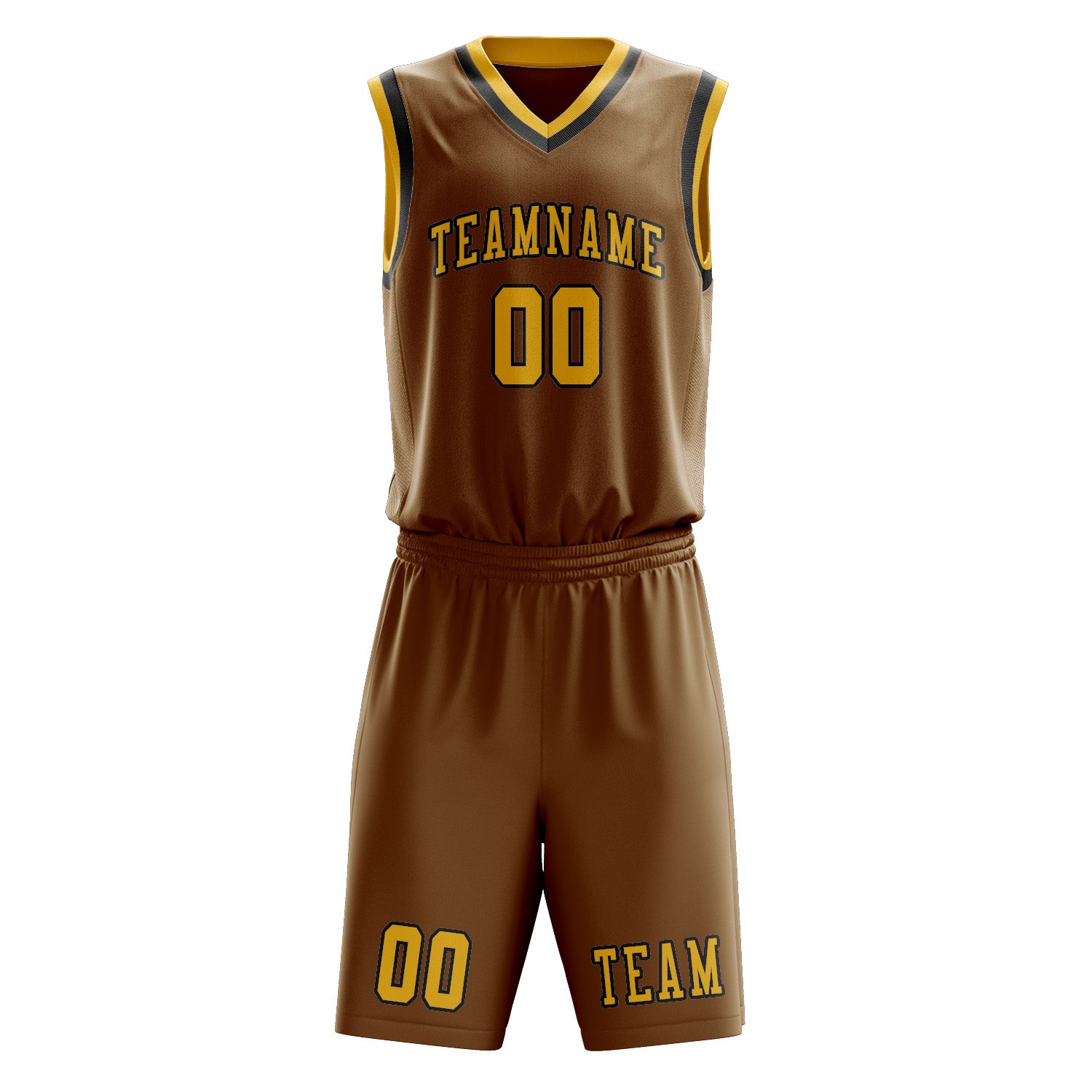 Benutzerdefiniertes Professionelles Khaki Gold Basketballtrikot-Set