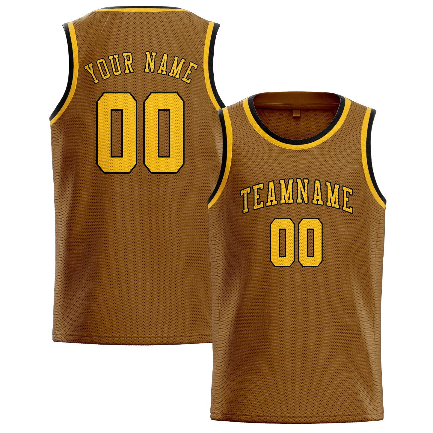 Benutzerdefiniertes Professionelles Khaki Gold Basketballtrikot