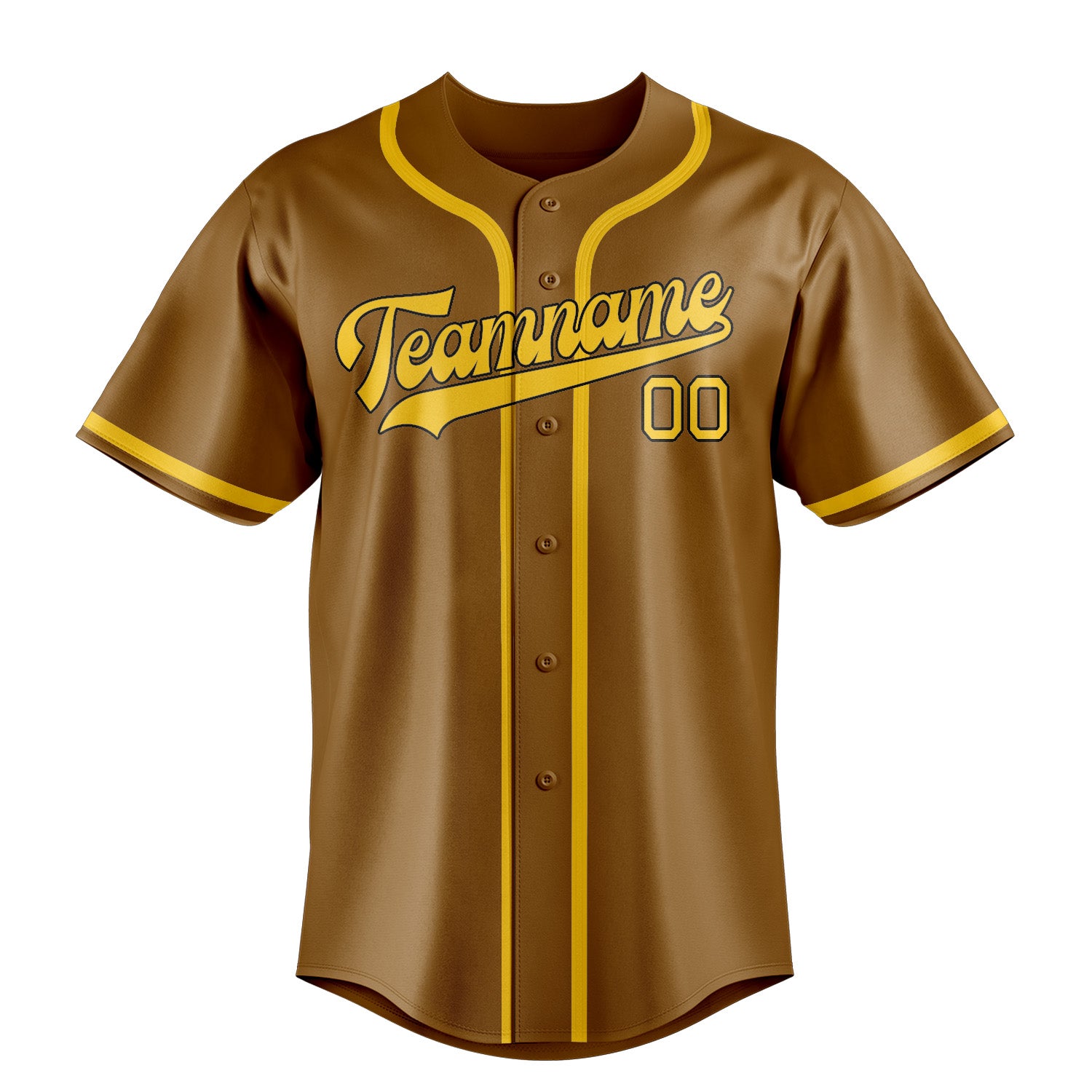 Benutzerdefiniertes Professionelles Khaki Gold Baseballtrikot