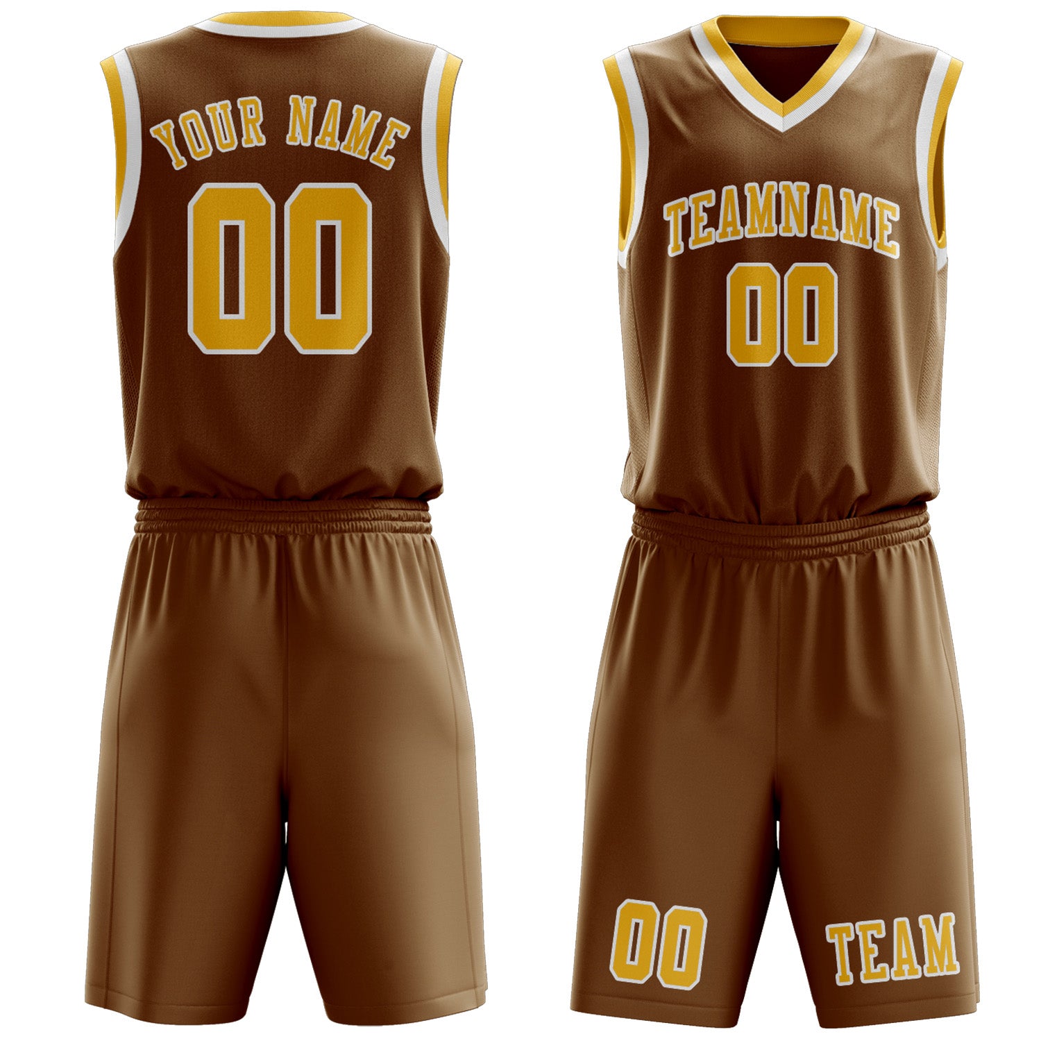 Benutzerdefiniertes Professionelles Khaki Gold Basketballtrikot-Set