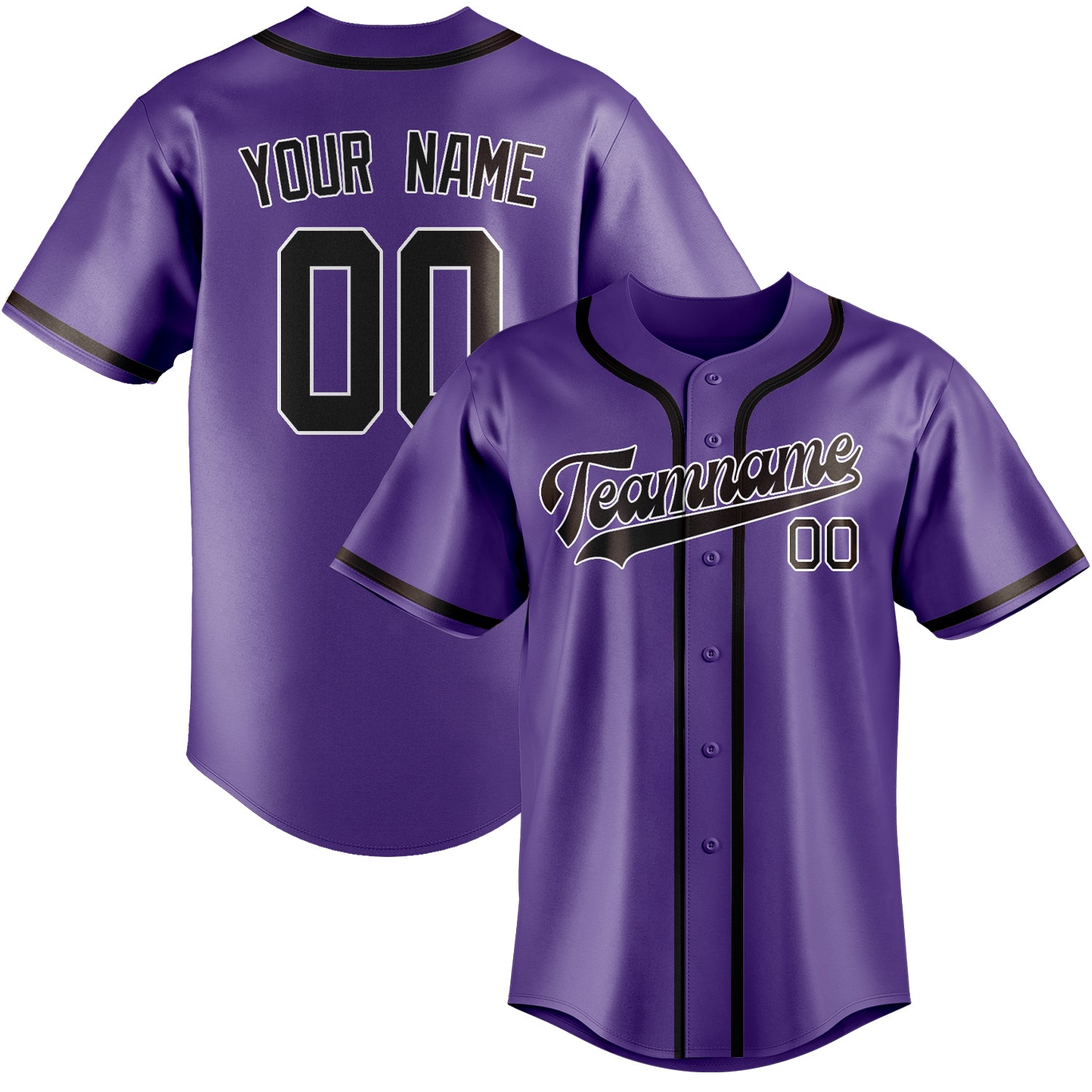 Benutzerdefiniertes Professionelles Lavendel Braun Baseballtrikot