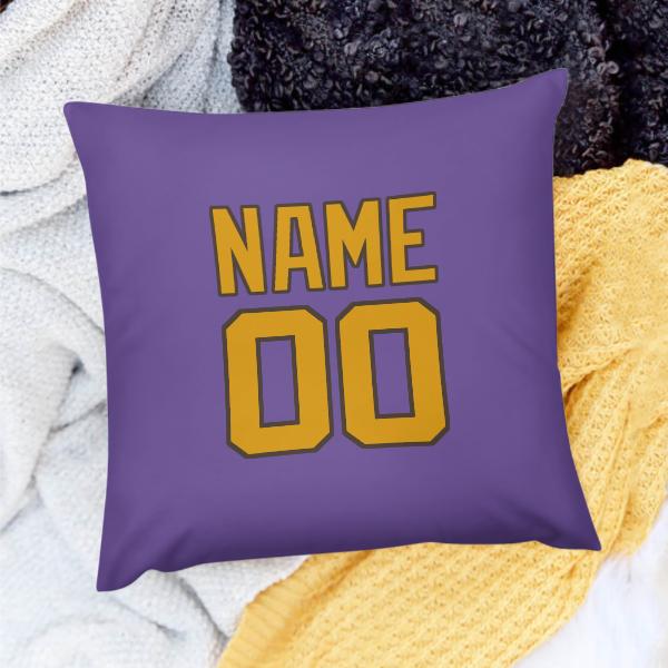 Federa personalizzata color lavanda e giallo