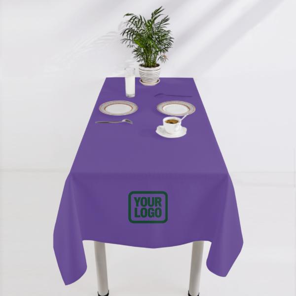 Tovaglia quadrata personalizzata color lavanda e verde oliva scuro