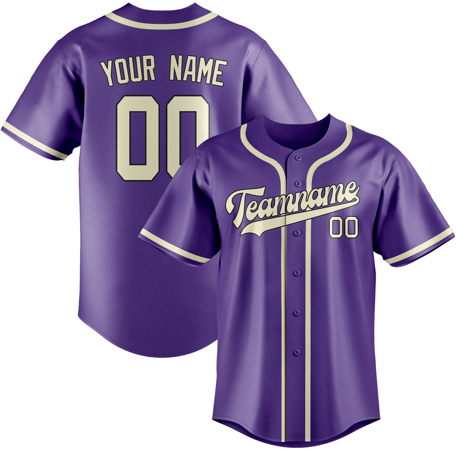 Benutzerdefiniertes Professionelles Lavendel Beige Baseballtrikot