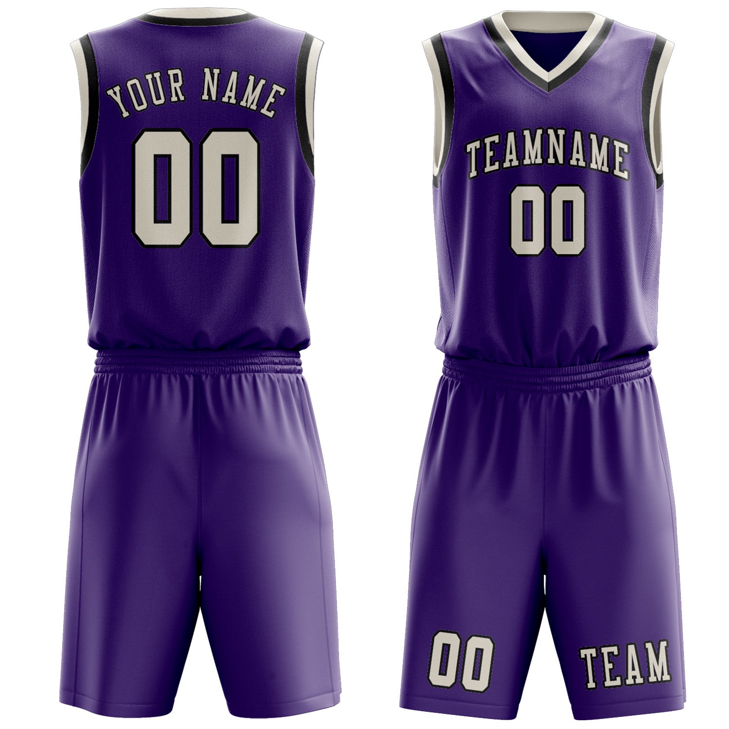 Benutzerdefiniertes Professionelles Lavendel Beige Basketballtrikot-Set