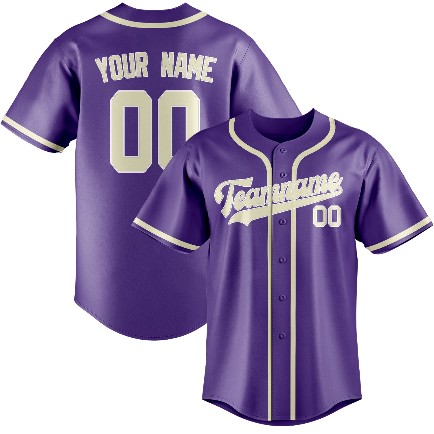 Benutzerdefiniertes Professionelles Lavendel Beige Baseballtrikot