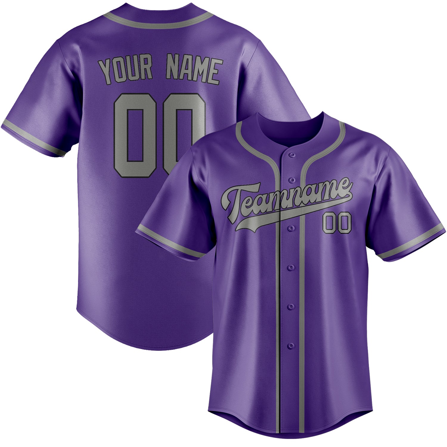 Benutzerdefiniertes Professionelles Lavendel Grau Baseballtrikot