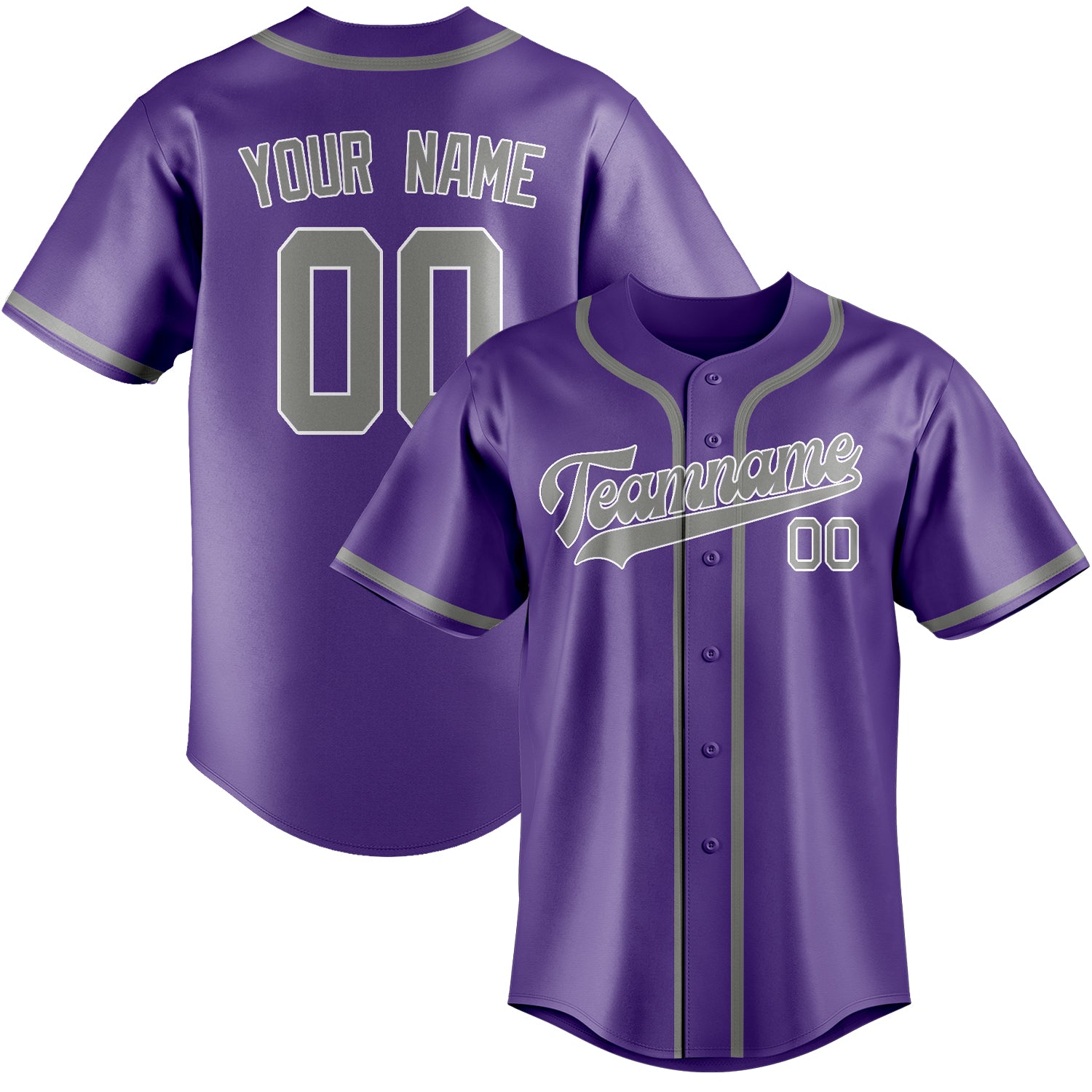 Benutzerdefiniertes Professionelles Lavendel Grau Baseballtrikot