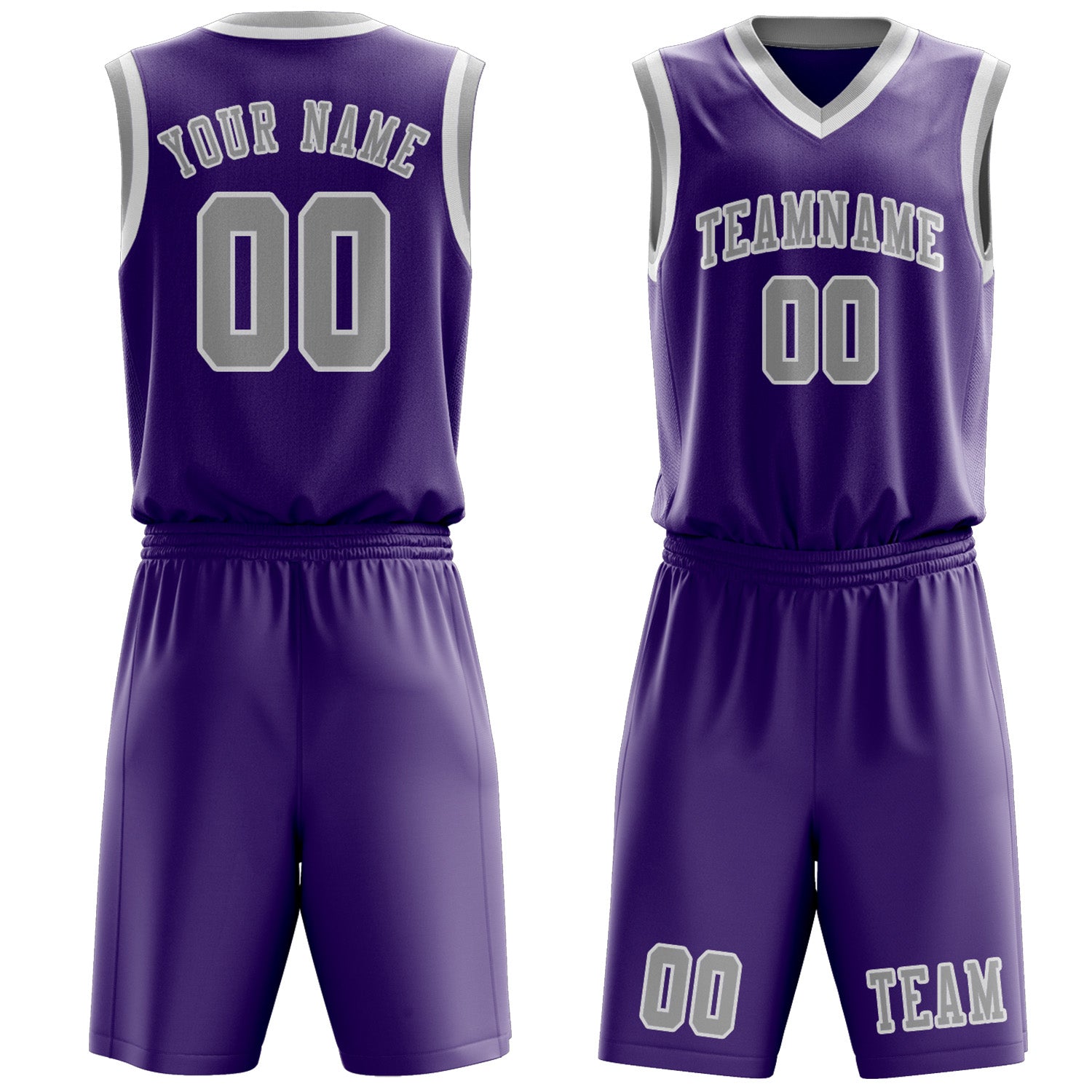Benutzerdefiniertes Professionelles Lavendel Grau Basketballtrikot-Set