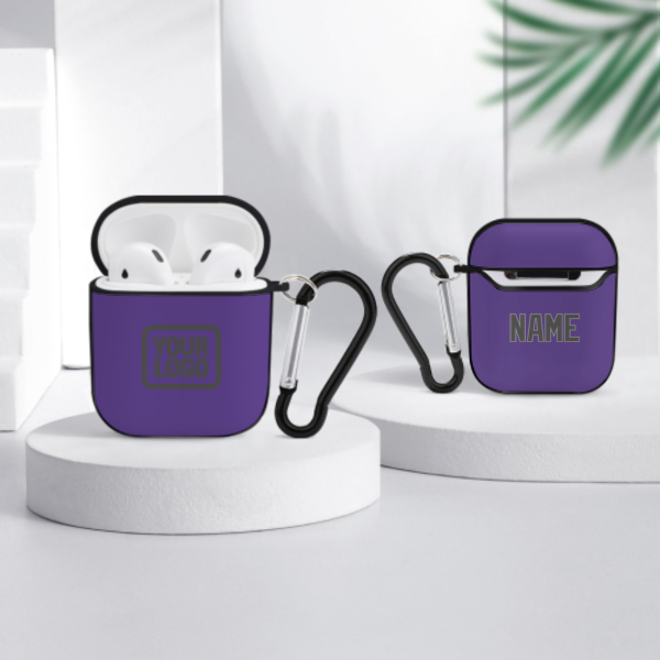 Maßgeschneidertes Lavendel Dunkelgrau AirPods-Hülle