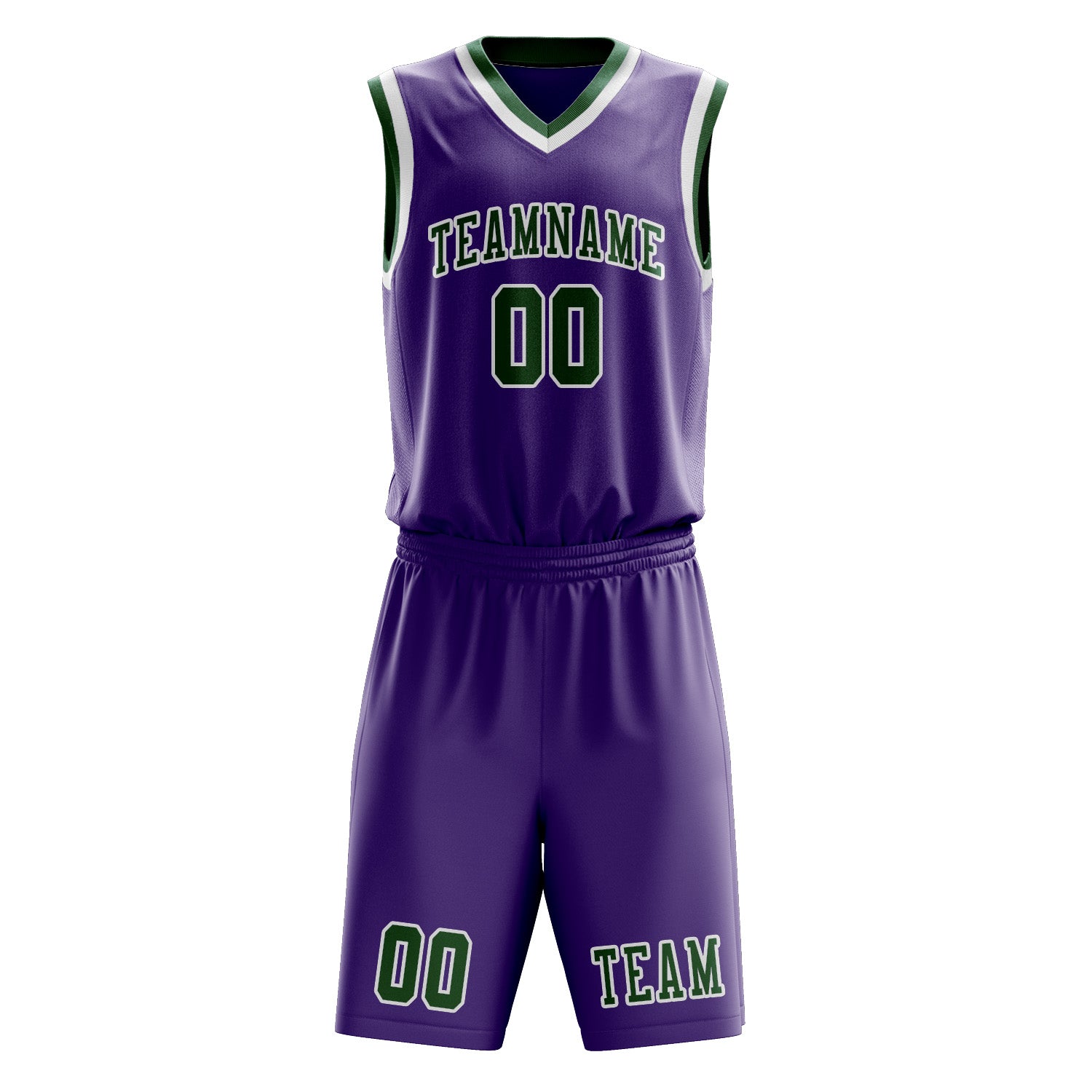 Benutzerdefiniertes Professionelles Lavendel Moosgrün Basketballtrikot-Set