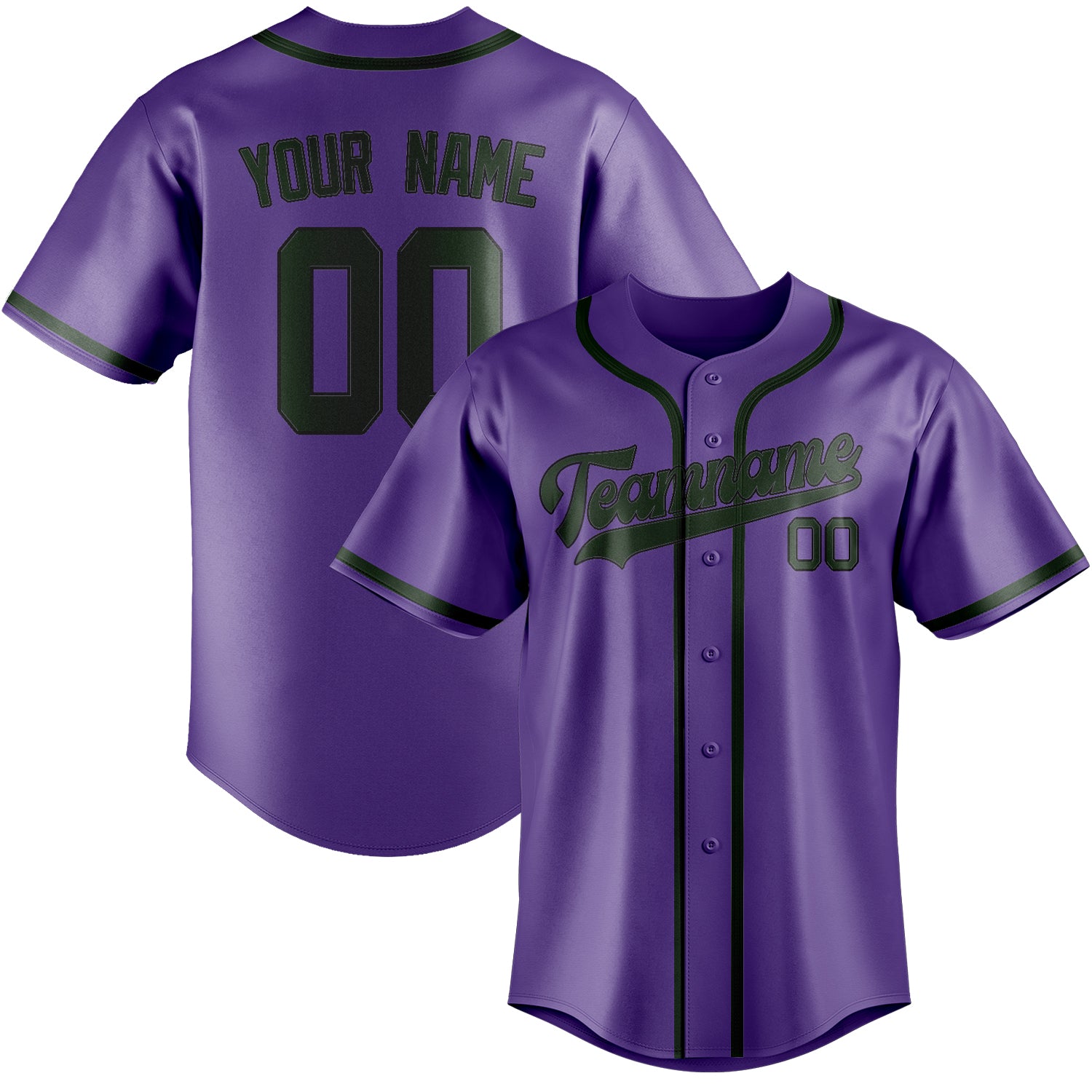 Benutzerdefiniertes Professionelles Lavendel Tannengrün Baseballtrikot