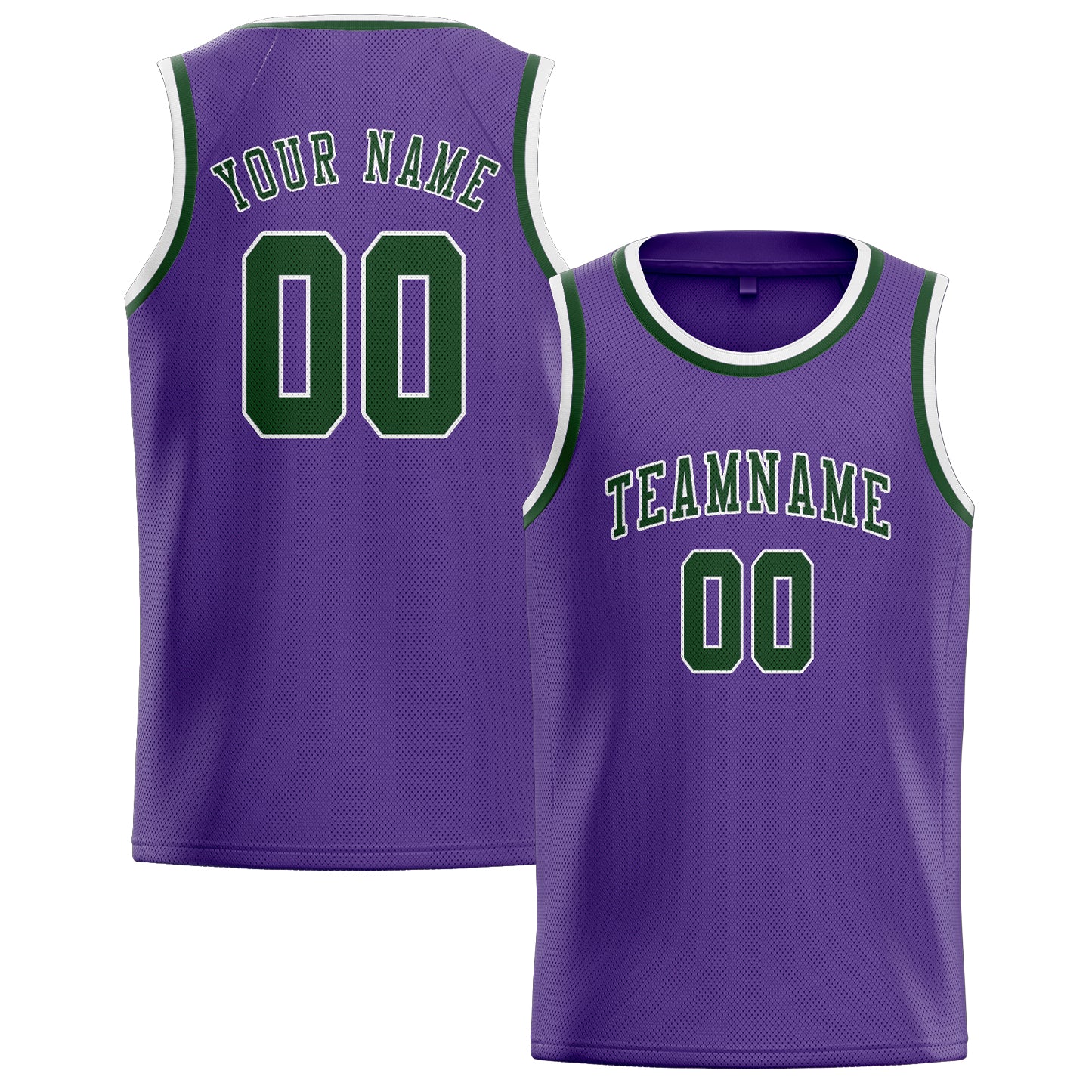 Benutzerdefiniertes Professionelles Lavendel Tannengrün Basketballtrikot