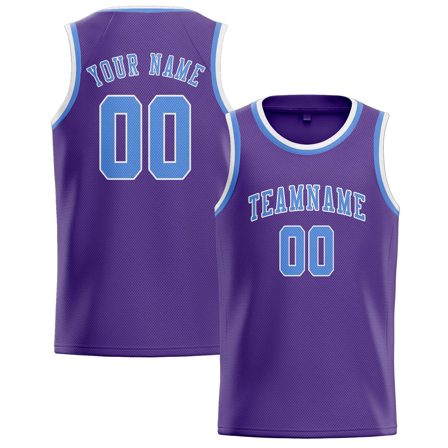Benutzerdefiniertes Professionelles Lavendel Hellblau Basketballtrikot