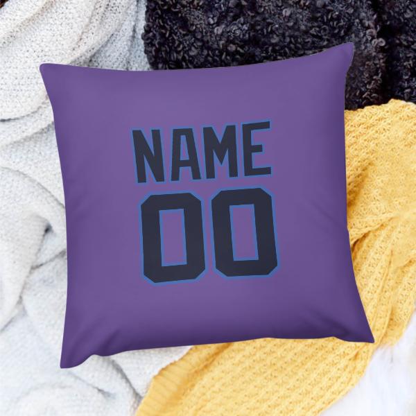 Federa personalizzata color lavanda e blu acciaio