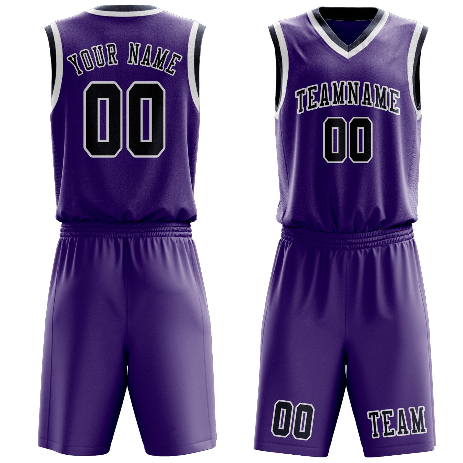 Benutzerdefiniertes Professionelles Lavendel Marineblau Basketballtrikot-Set