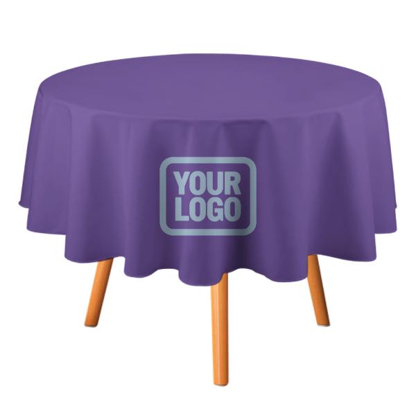 Tovaglia rotonda personalizzata color lavanda azzurro