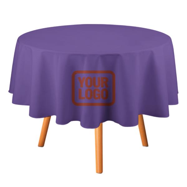 Tovaglia rotonda personalizzata color rosso corallo lavanda