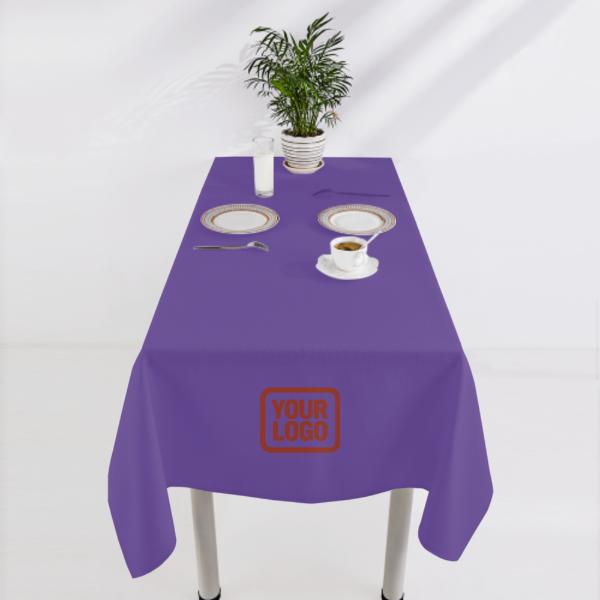 Tovaglia quadrata personalizzata color lavanda, arancione e rosso