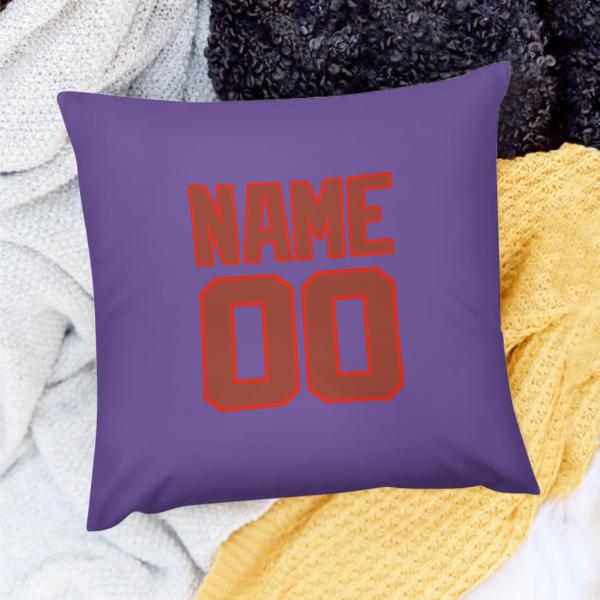 Federa personalizzata color rosso corallo e lavanda