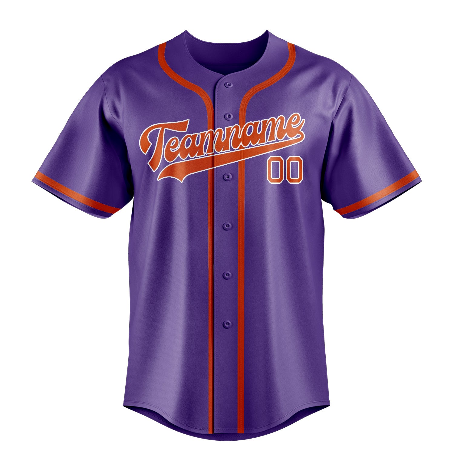 Benutzerdefiniertes Professionelles Lavendel Orangerot Baseballtrikot