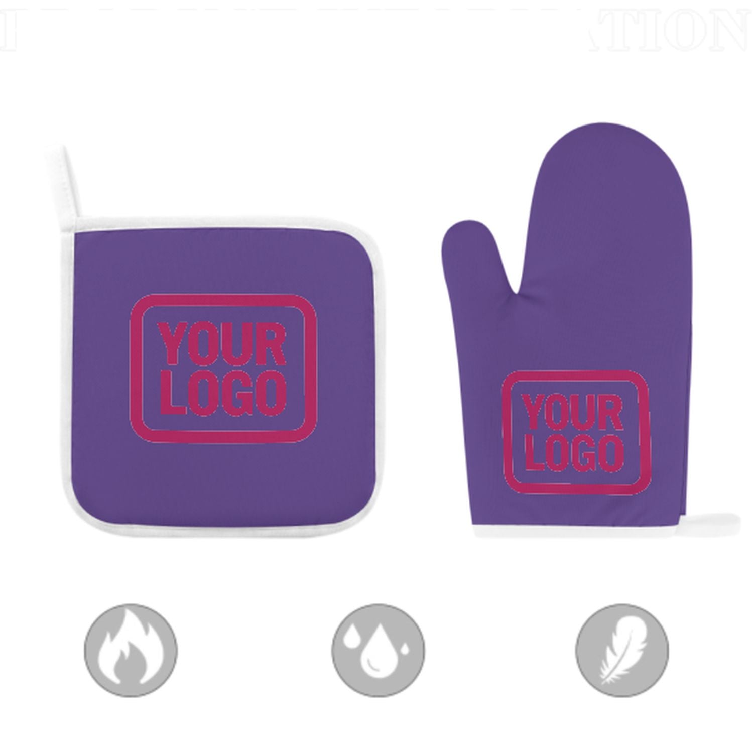 Maßgeschneidertes Lavendel  Rosarot Topfhandschuh Set – 2-teilig