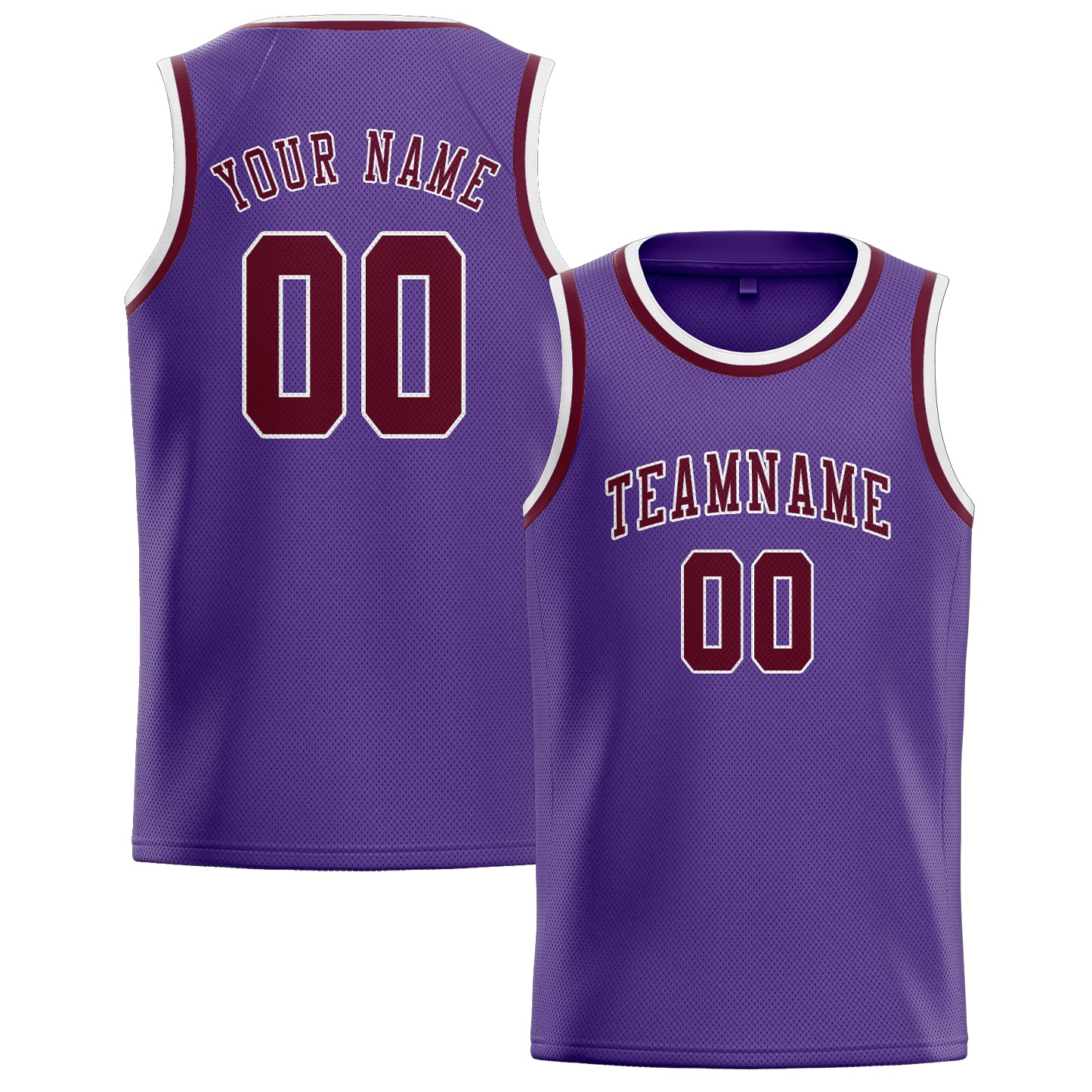 Benutzerdefiniertes Professionelles Lavendel Karmesinrot Basketballtrikot