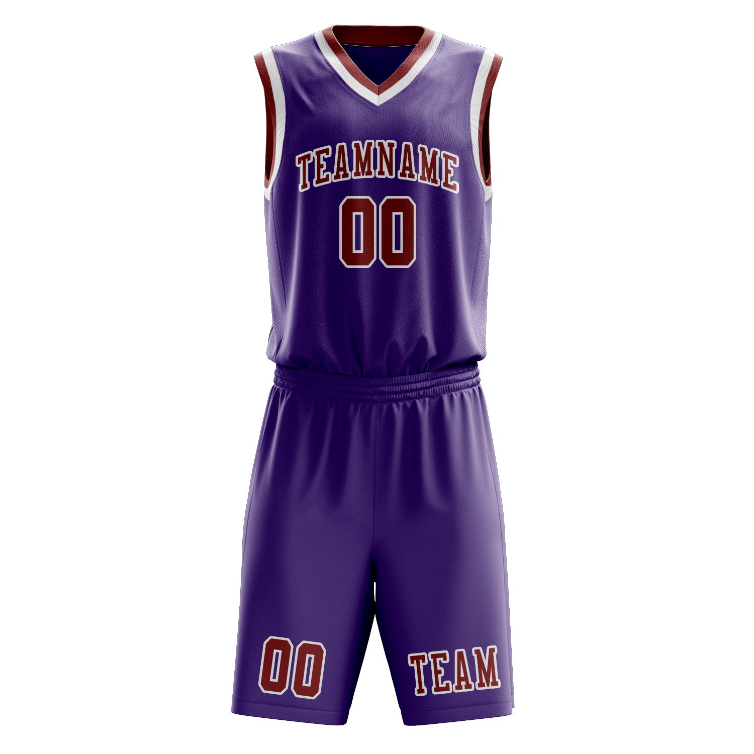 Benutzerdefiniertes Professionelles Lavendel Korallenrot Basketballtrikot-Set