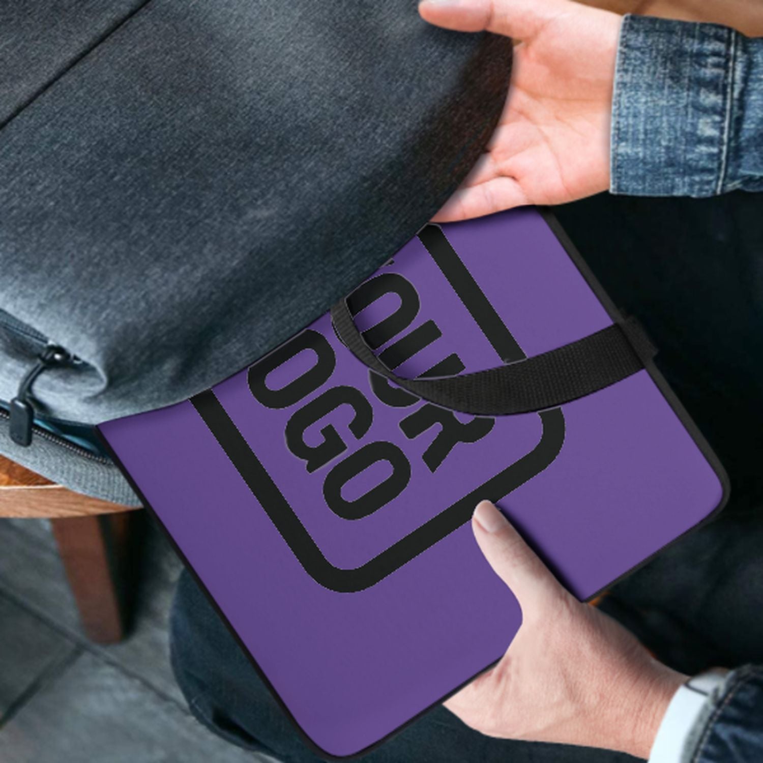 Maßgeschneidertes Lavendel Black Laptop Tasche