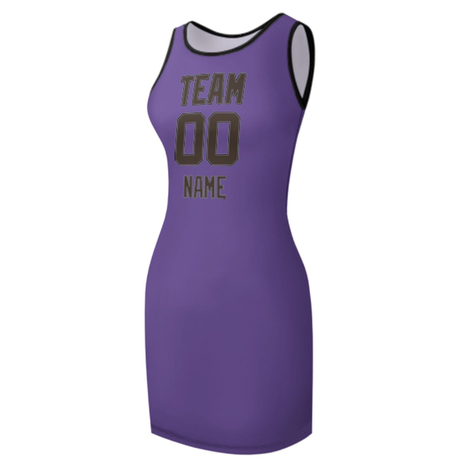 Maßgeschneidertes Lavendel Braun Ärmelloses Trägerkleid