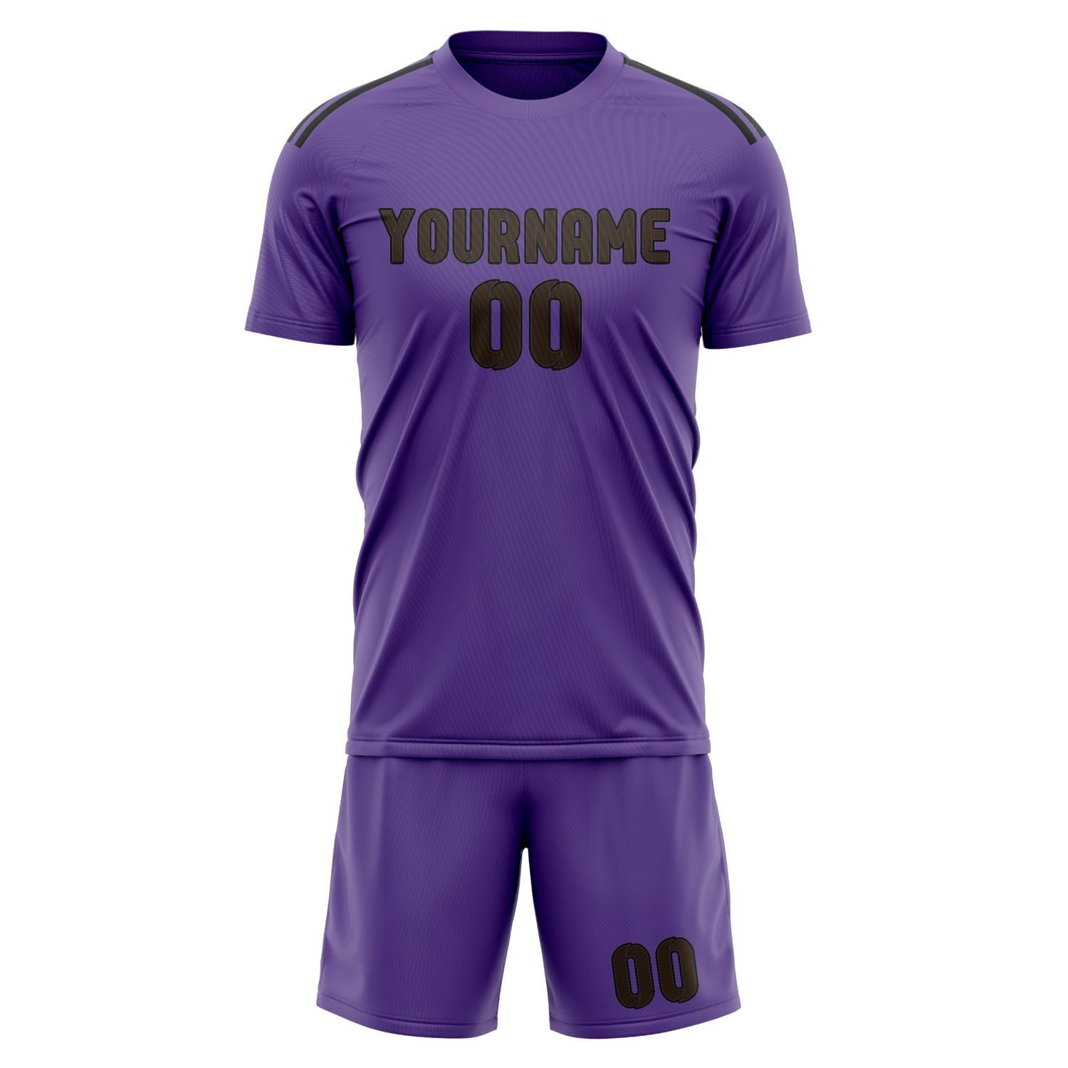 Maßgeschneidertes Professionelles Lavendel Braun Fußballtrikot-Set