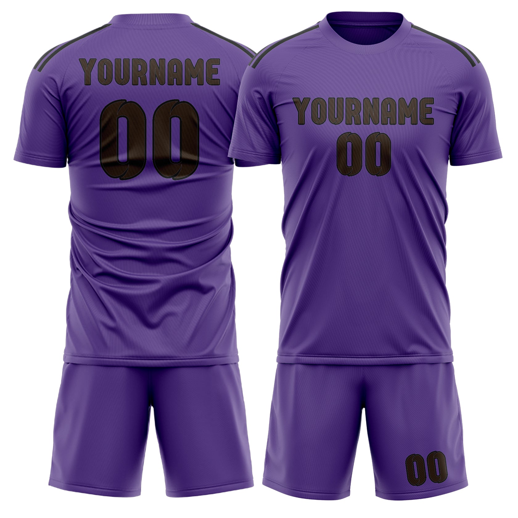 Maßgeschneidertes Professionelles Lavendel Braun Fußballtrikot-Set