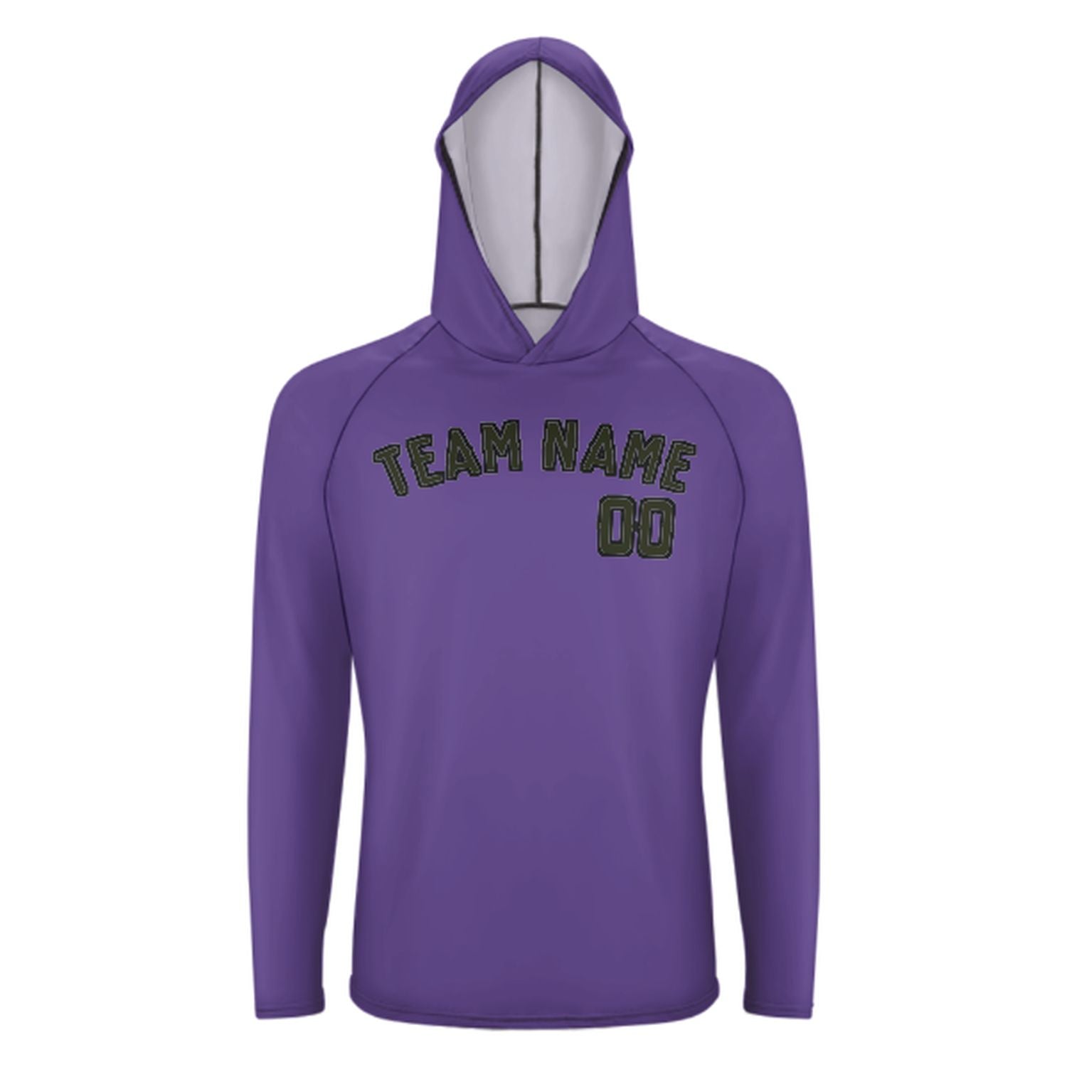 Maßgeschneidertes Lavendel Dunkles Oliv UV-Hoodie