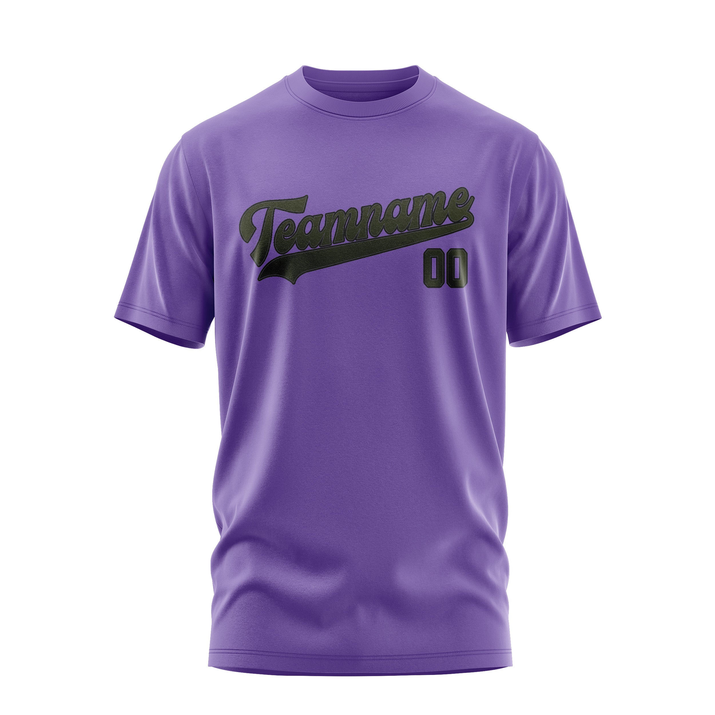 Maßgeschneidertes Lavendel Dunkles Oliv T-Shirt