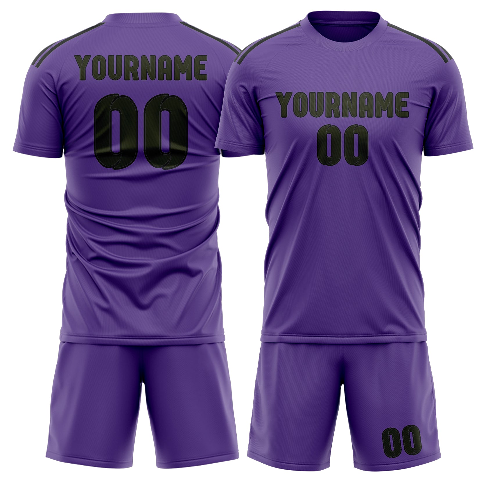 Maßgeschneidertes Professionelles Lavendel Dunkles Oliv Fußballtrikot-Set