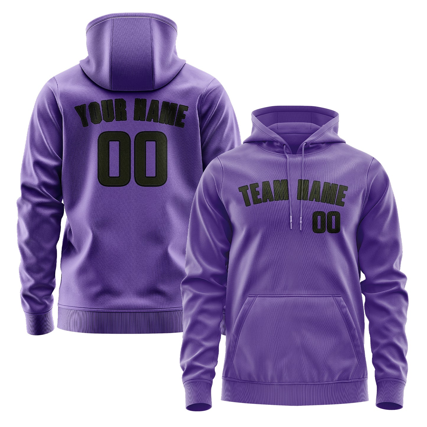 Maßgeschneidertes Lavendel Dunkles Oliv Hoodie