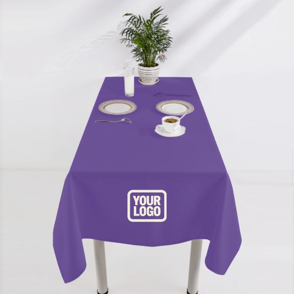 Tovaglia quadrata nera lavanda personalizzata