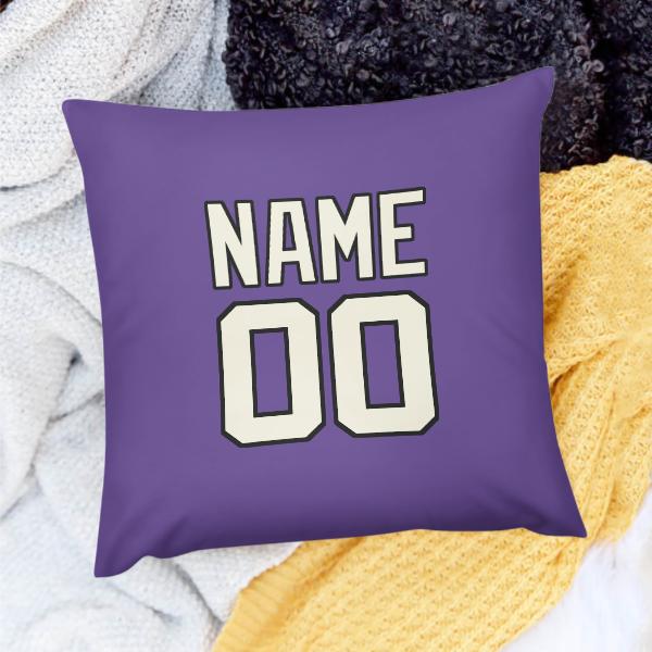 Federa personalizzata color lavanda e beige